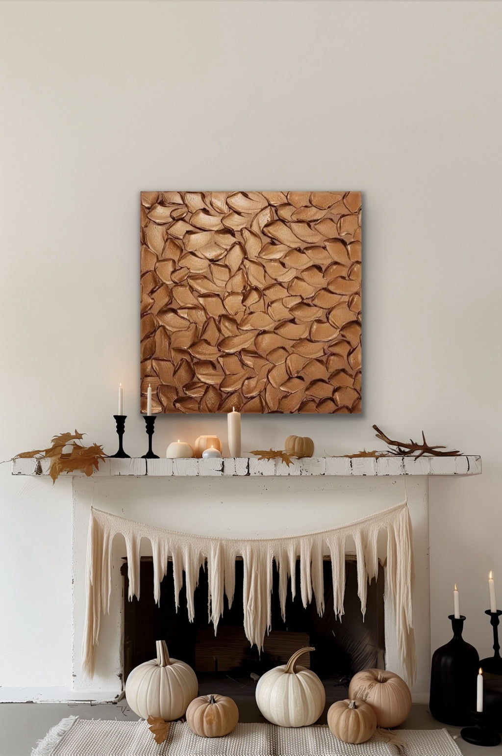 Copper Abstract Minimalist ORIGINAL Metallic Textured Painting palette knife Impasto, Abstract Wall Art -MADE2ORDER-Mix & match