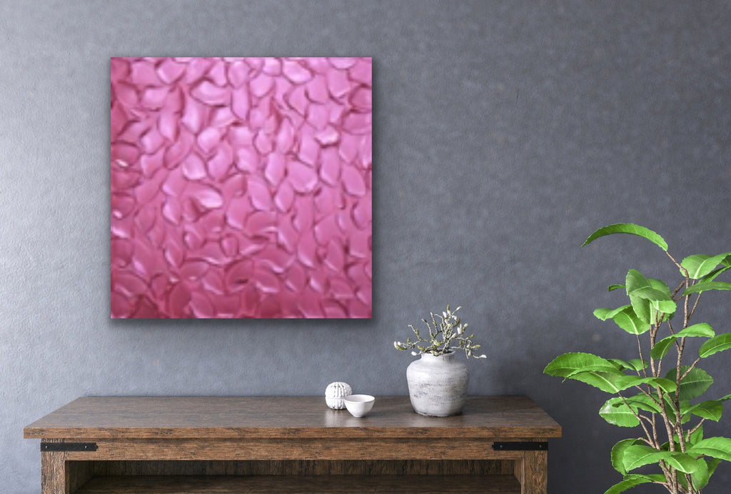 Hot Pink Abstract Minimalist ORIGINAL Metallic Textured Painting palette knife Impasto, Abstract Wall Art -MADE2ORDER-Mix & match