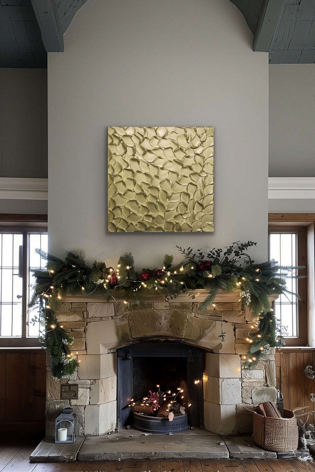 Pale Gold Abstract Minimalist ORIGINAL Metallic Textured Painting palette knife Impasto, Abstract Wall Art -MADE2ORDER-Mix & match