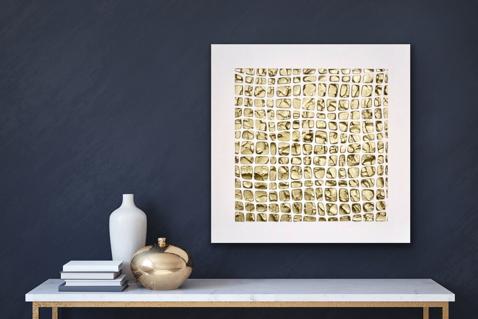 White and Gold Abstract Minimalist ORIGINAL Textured Painting palette knife Impasto, Abstract Wall Art -MADE2ORDER (Copy)