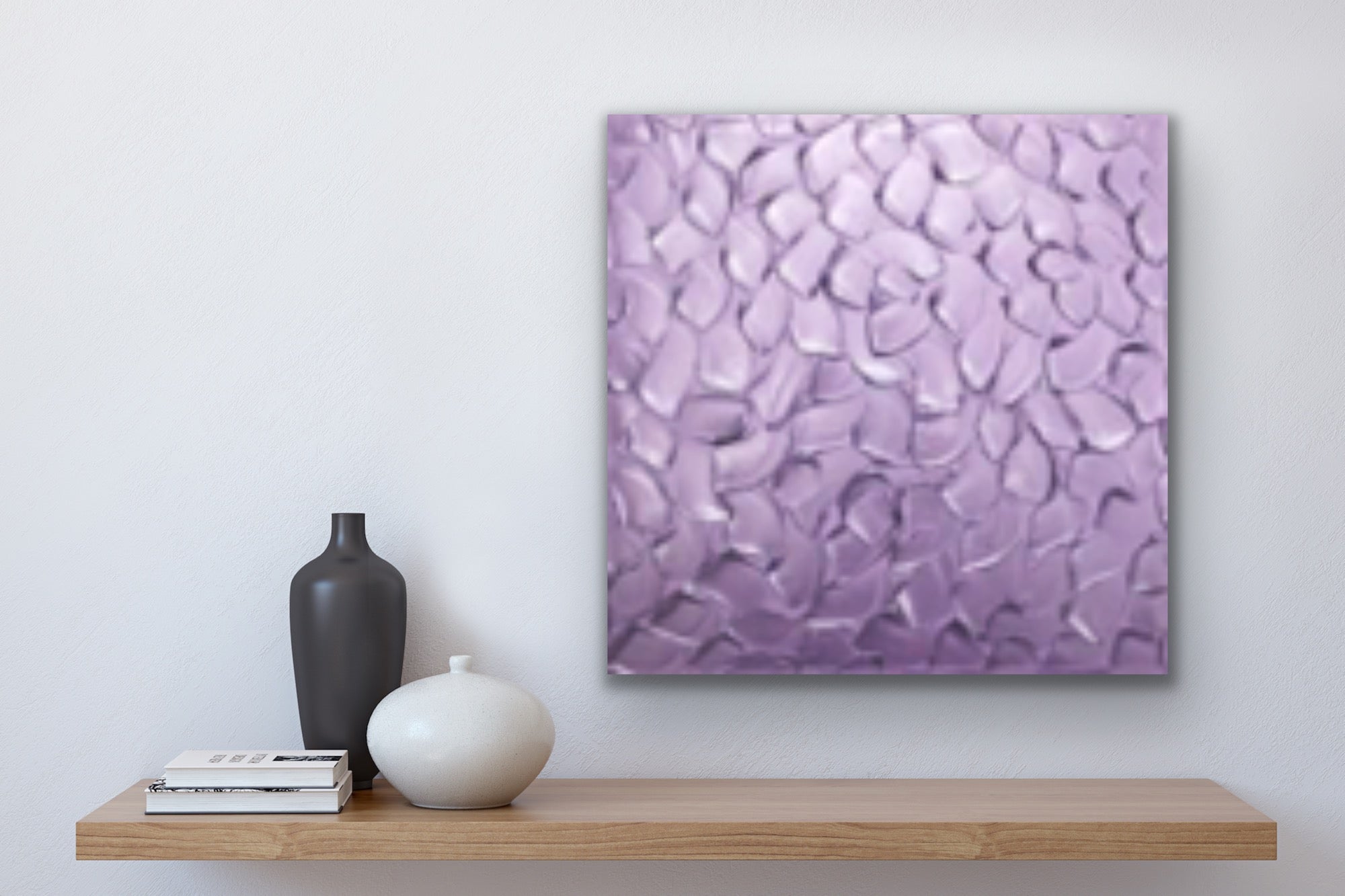 Lavender Purple Abstract Minimalist ORIGINAL Metallic Textured Painting palette knife Impasto, Abstract Wall Art -MADE2ORDER-Mix & match