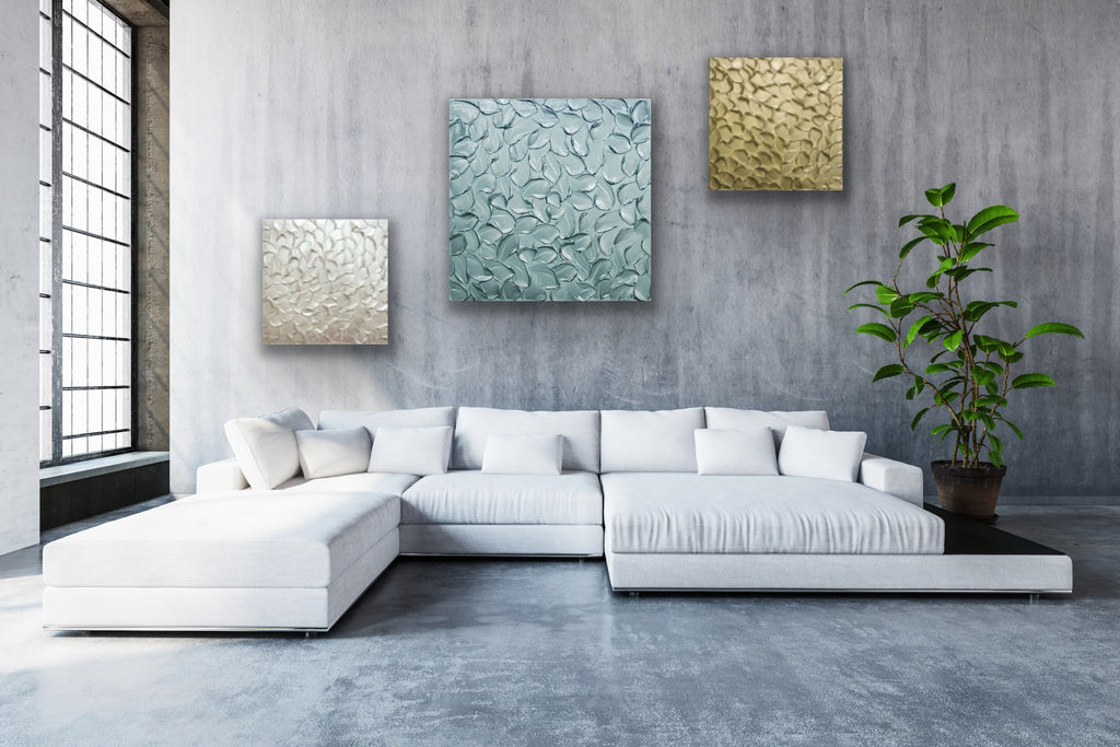 White pearl Abstract Minimalist ORIGINAL Textured Painting palette knife Impasto, Abstract Wall Art -MADE2ORDER