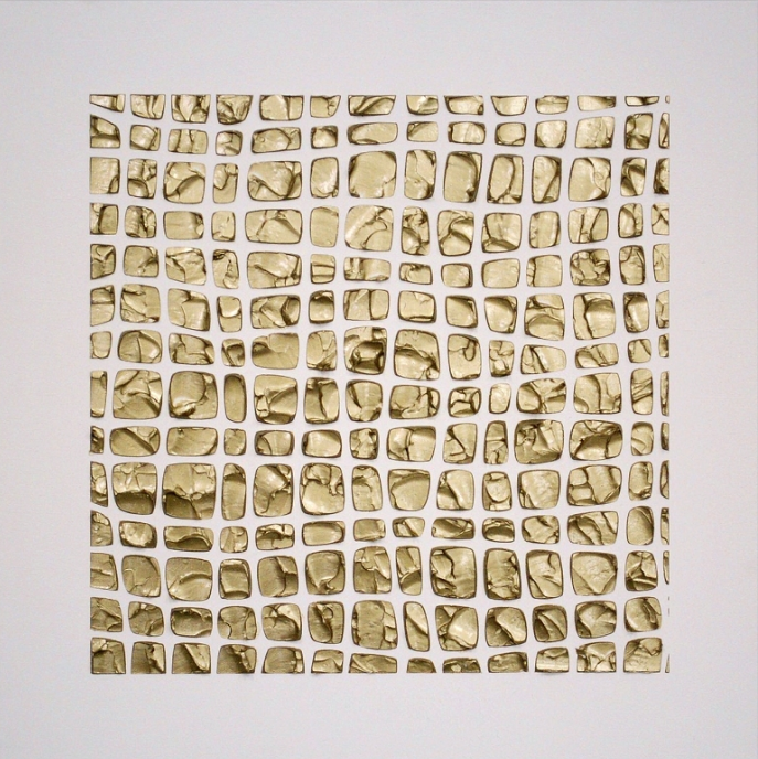 White and Gold Abstract Minimalist ORIGINAL Textured Painting palette knife Impasto, Abstract Wall Art -MADE2ORDER (Copy)