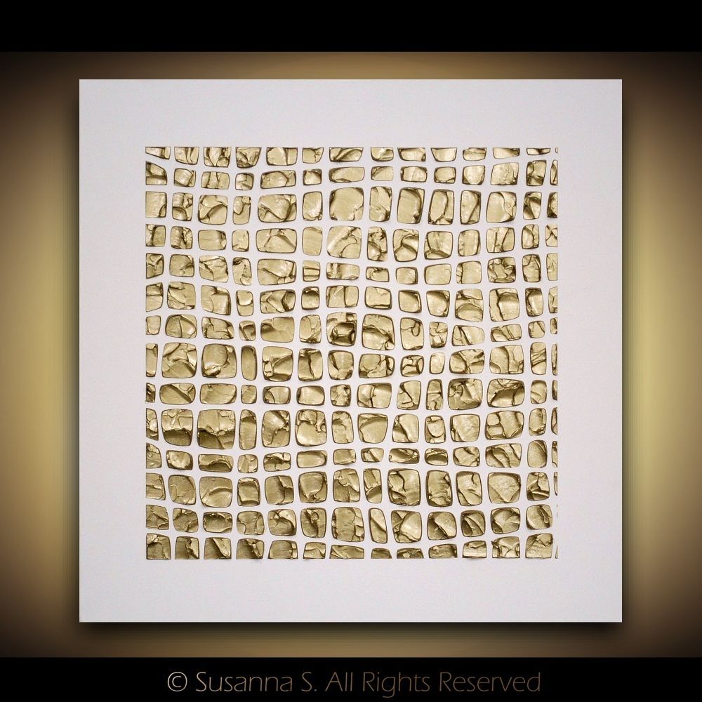 White and Gold Abstract Minimalist ORIGINAL Textured Painting palette knife Impasto, Abstract Wall Art -MADE2ORDER (Copy)