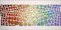 Original painting, multicolor rainbow on white, Textured Large Abstract Art MADE2ORDER Mosaic Painting (48”x24”)