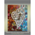 Original Heart Key Textured Painting: Impasto Palette Knife Art (18"x24")