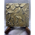 ORIGINAL Abstract Metallic Bronze Textured painting, Palette knife Impasto Small 8" x 8"
