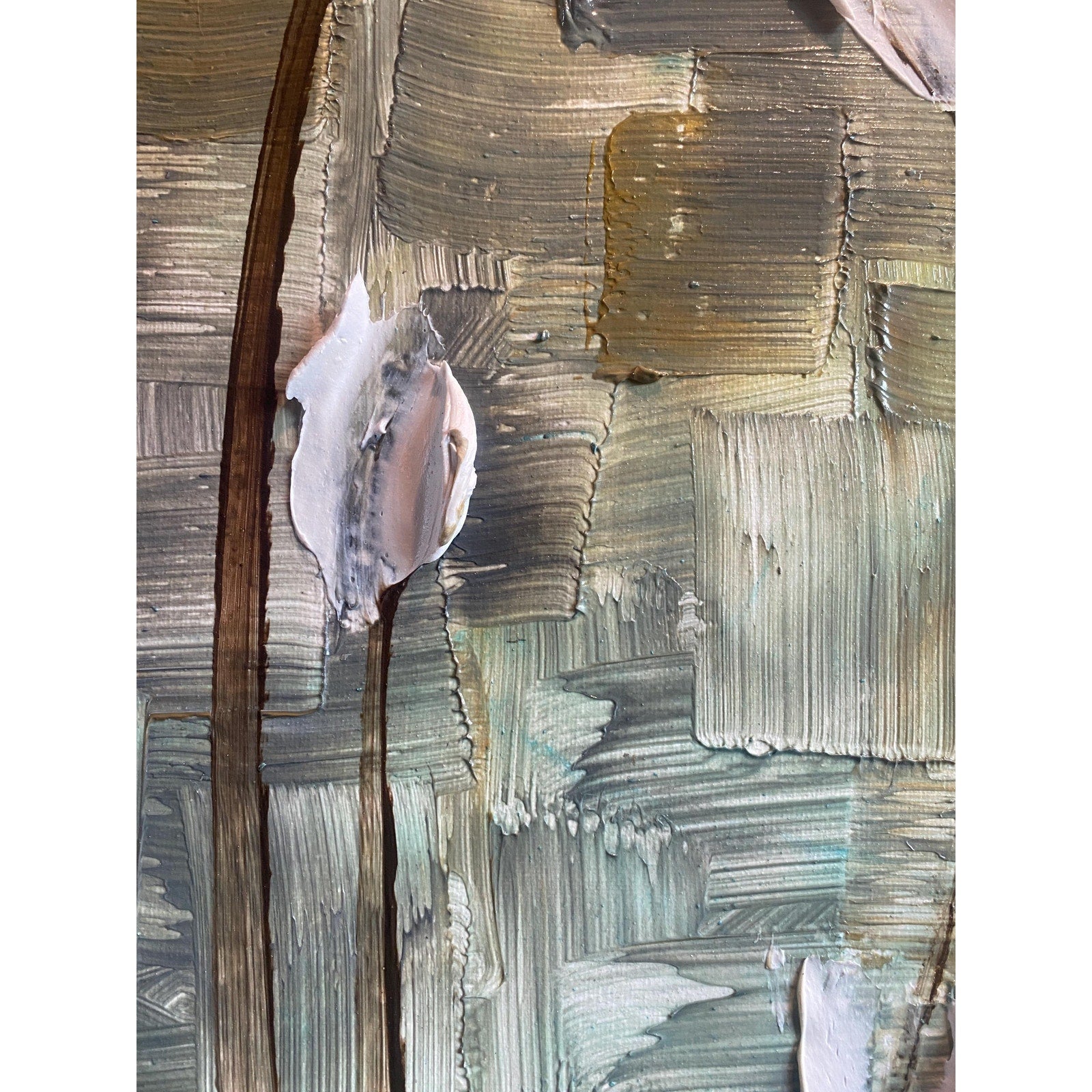 Large ORIGINAL white tulips painting, Abstract Landscape, Textured Palette knife Impasto Fine art by susanna shap (48"x24")