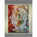 Original Koi Fish Painting: Textured Palette Knife impasto multicolored Fine Art (18"x24")