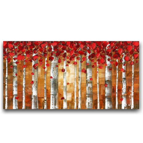 Birch Trees Landscape Abstract Wall Art PRINT On Stretched Canvas-s-xl -Susanna