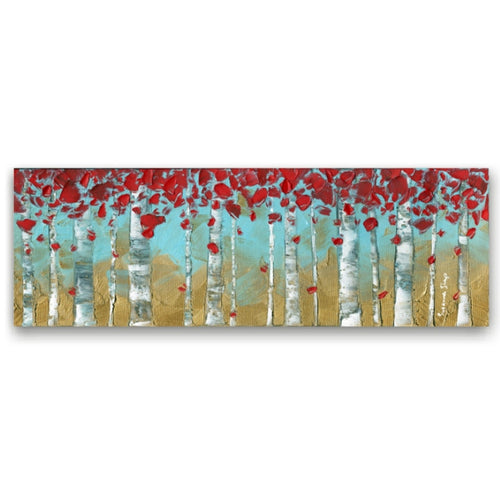landscape Art Birch Trees art Panoramic Abstract Wall Art Canvas PRINT Trees