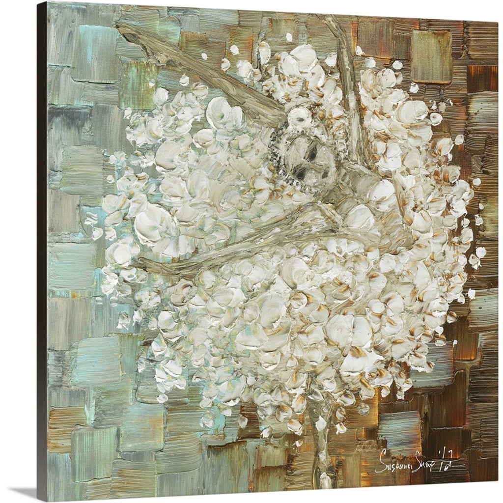 ballerina Wall Art Abstract canvas PRINT blue And brown -Susanna Shap