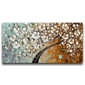 White Cherry Blossom Abstract Impressionist, Panoramic, Fine Art Giclee PRINT on canvas -Susanna Shap