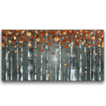Copper and Grey Birch Trees Forest Landscape Whimsical Wall Art Abstract Expressionist, Fine Art Giclee PRINT on canvas by Susanna Shap