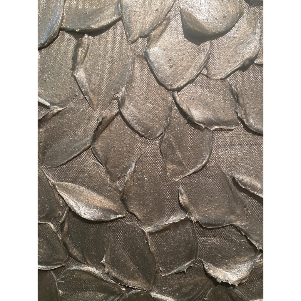 ORIGINAL Textured Silver Painting Abstract , Impasto Art on Canvas, 20x20 Susanna Shap