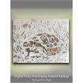 Turtle ORIGINAL Animal Art Abstract White & Gold Textured painting, Handmade Artwork Canvas wall art