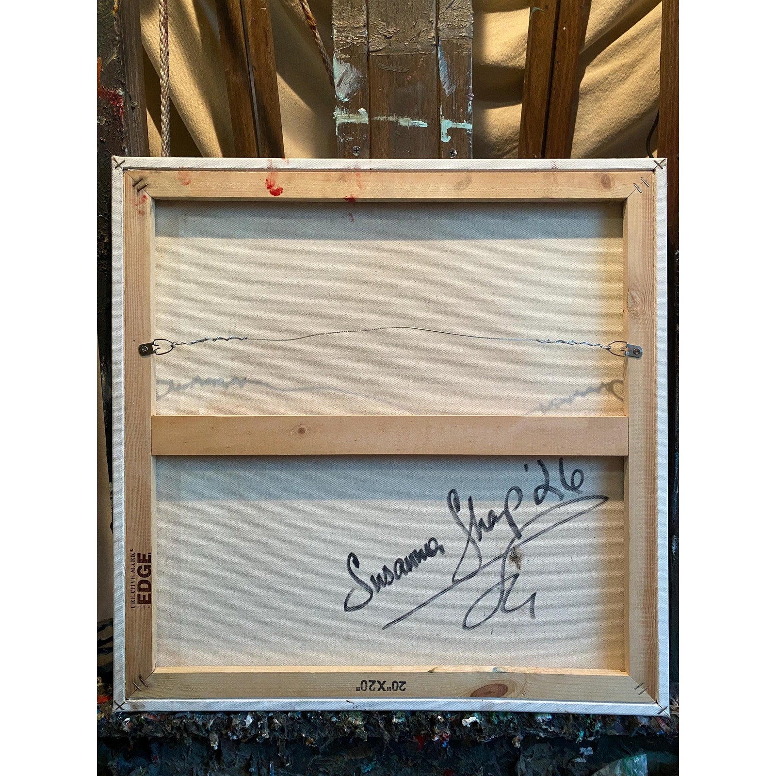 red poppies ORIGINAL abstract floral oil painting flowers landscape impasto Texture Palette knife Wall Art 20x20" Susanna Shap