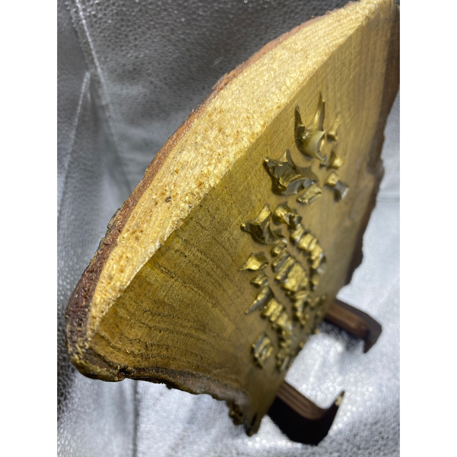 ORIGINAL Small Gold Seahorse painting, impasto tactile textured art on wood- by Susanna Shap
