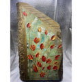 ORIGINAL Tulips Small Floral landscape oil painting, palette knife textured tactile impasto on wood- by Susanna Shap