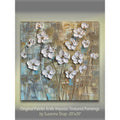 Original Abstract White Textured Flowers Impasto Painting: Palette Knife Fine Art (20"x20")