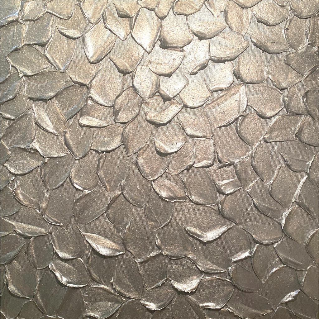 ORIGINAL Textured Silver Painting Abstract , Impasto Art on Canvas, 20x20 Susanna Shap
