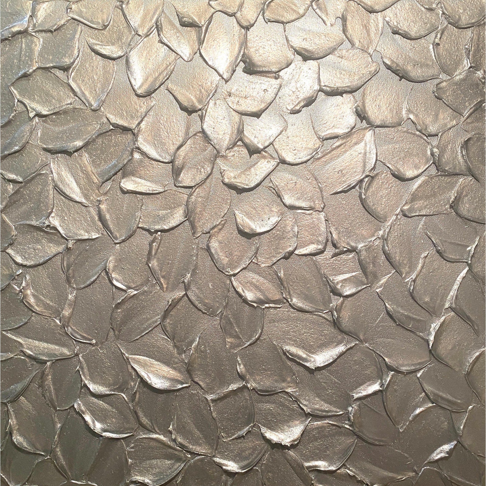ORIGINAL Textured Silver Painting Abstract , Impasto Art on Canvas, 20x20 Susanna Shap