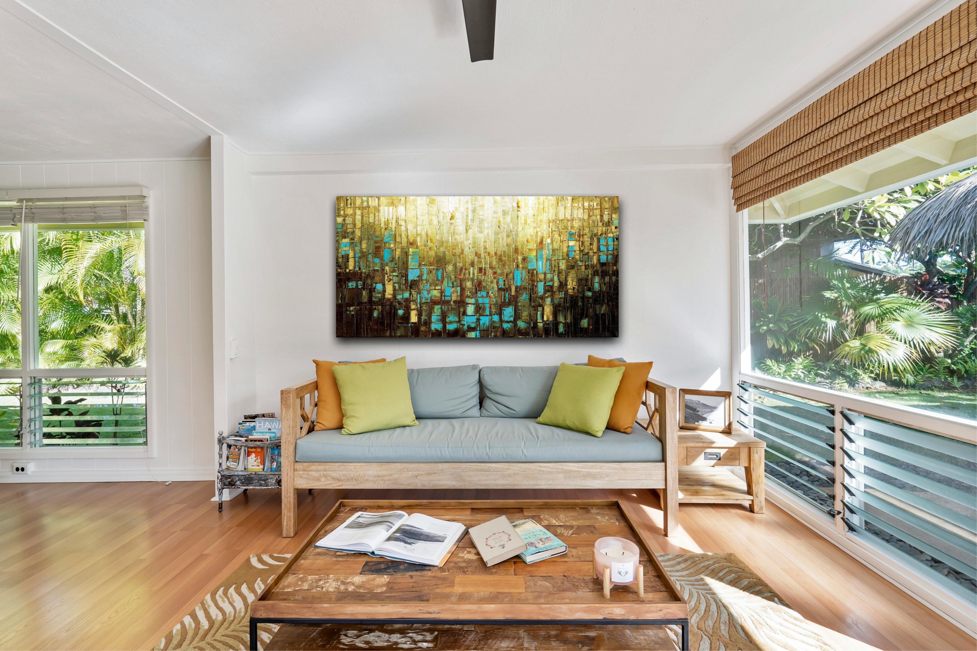Mid century modern Abstract Wall Art, Panoramic Fine Art Giclee PRINT on canvas -Susanna Shap