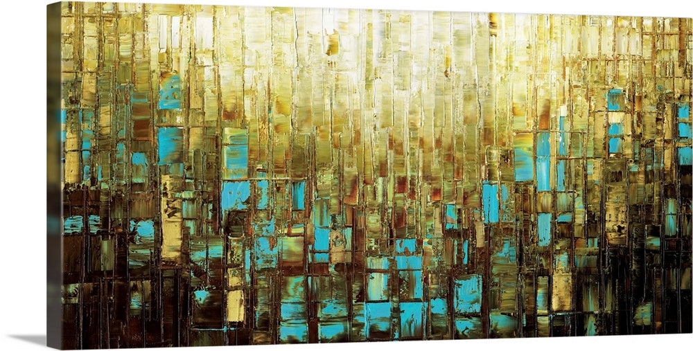 Mid century modern Abstract Wall Art, Panoramic Fine Art Giclee PRINT on canvas -Susanna Shap