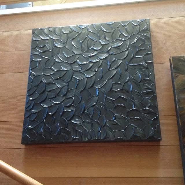 Pearl Black Abstract Minimalist ORIGINAL Textured Painting palette knife Impasto, Abstract Wall Art -MADE2ORDER-Mix & match