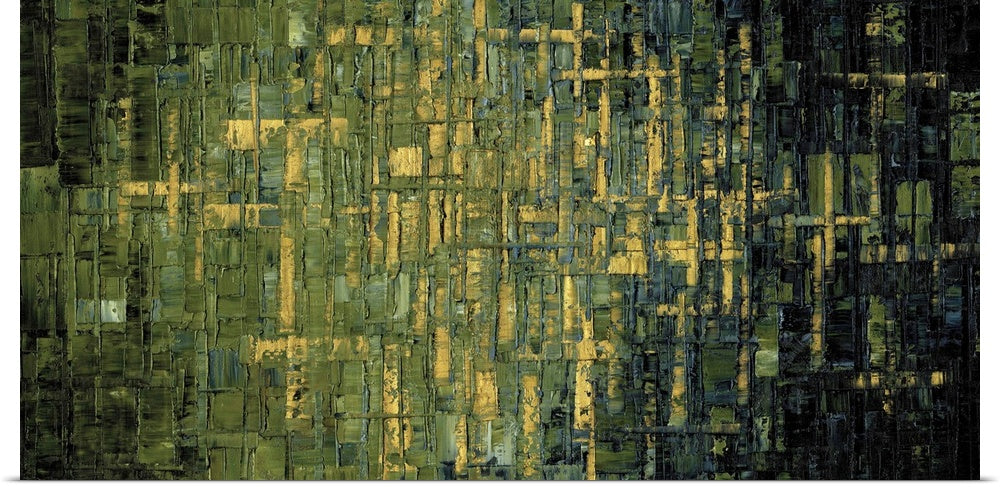 Olive green Abstract Wall Art Panoramic, Fine Art Giclee PRINT on canvas -Susanna Shap