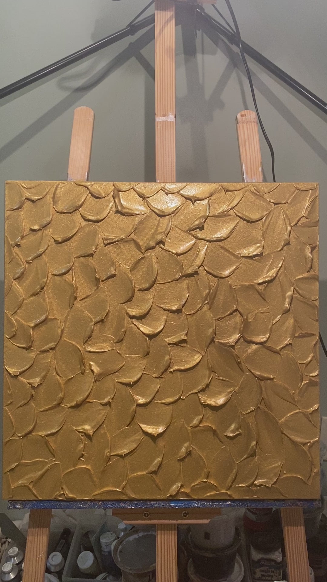 ORIGINAL Gold Painting Abstract : Textured Impasto Art, 20x20" by Susanna Shap
